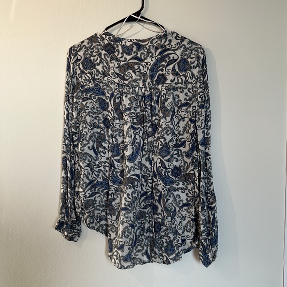 🔴 h&m blue floral patterned blouse - Picture 3 of 5